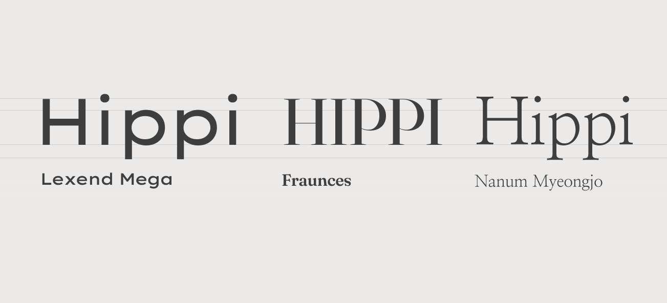Showcase of the fonts used across Hippi Ibz site.